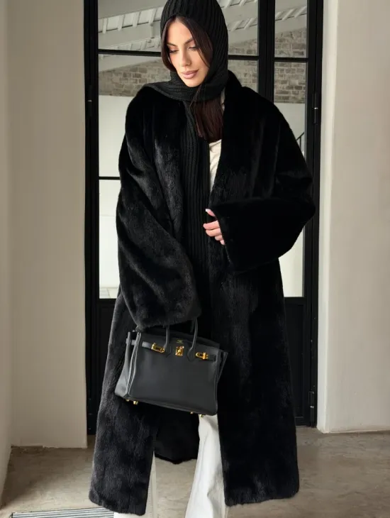 Шуба норка Blackglama V-образный ворот