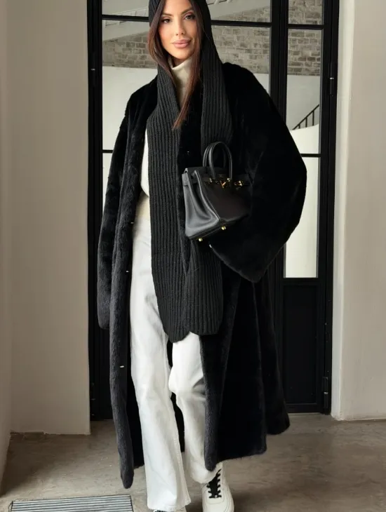 Шуба норка Blackglama V-образный ворот