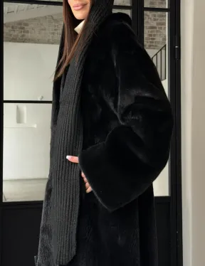 Шуба норка Blackglama V-образный ворот