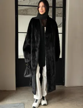 Шуба норка Blackglama V-образный ворот