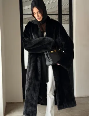 Шуба норка Blackglama V-образный ворот