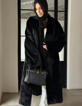 Шуба норка Blackglama V-образный ворот