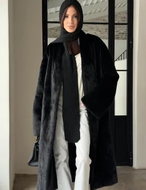 Шуба норка Blackglama V-образный ворот