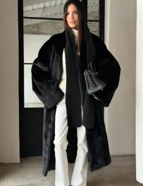 Шуба норка Blackglama V-образный ворот