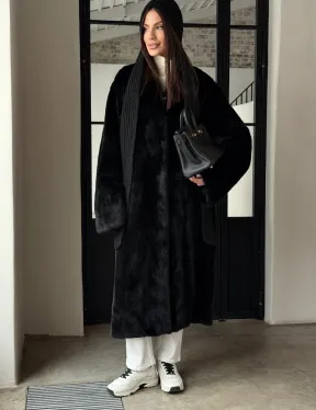 Шуба норка Blackglama V-образный ворот