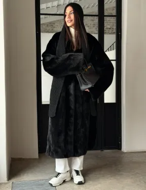 Шуба норка Blackglama V-образный ворот