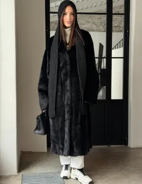 Шуба норка Blackglama V-образный ворот