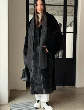 Шуба норка Blackglama V-образный ворот