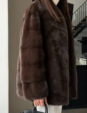 Женский норковый полушубок