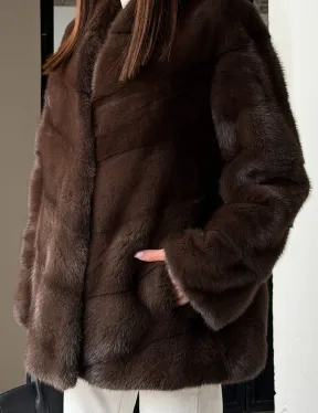 Женский норковый полушубок