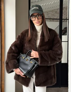 Женский норковый полушубок