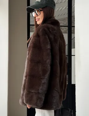 Женский норковый полушубок