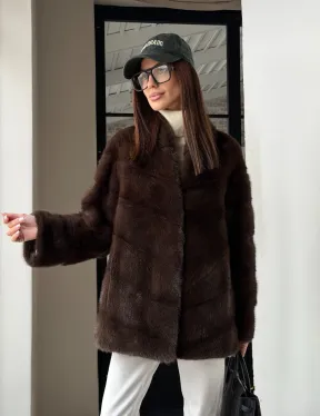 Женский норковый полушубок