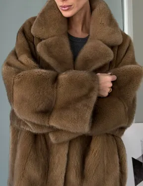 Женский норковый полушубок - английский воротник - фото 1