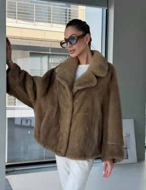 Короткая норка кимоно роспуск - английский воротник - фото 21