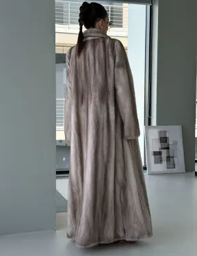 Натуральная шуба из меха норки - воротник шаль - фото 6