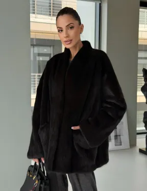 Модный норковый жакет «тренд 2026» Dark Espresso - фото 9