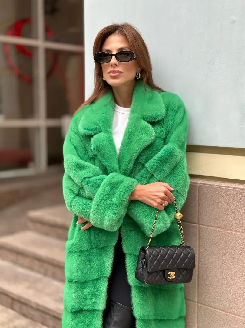 Зеленая норковая шуба - купить в Москве, доставка и примерка | «Furs ...