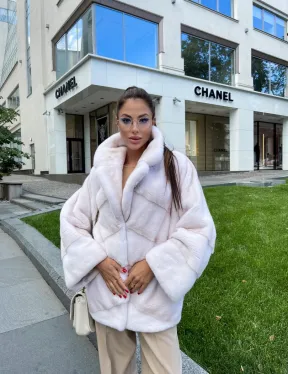 Полушубок из аукционной норки - цвет паломино