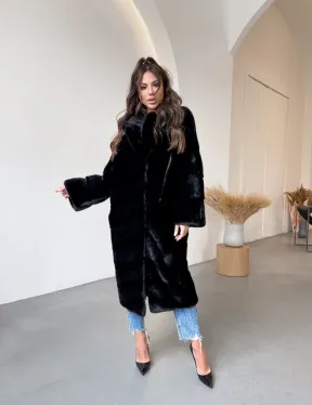 Черная норковая шуба NAFA - фасон балон