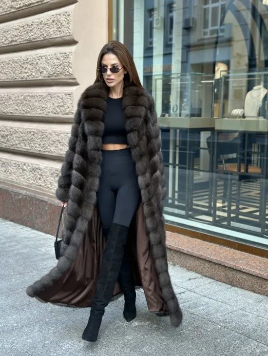 Шуба из баргузинского соболя в пол