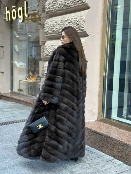 Шуба из баргузинского соболя в пол