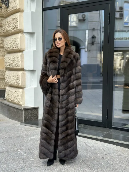 Шуба из баргузинского соболя в пол