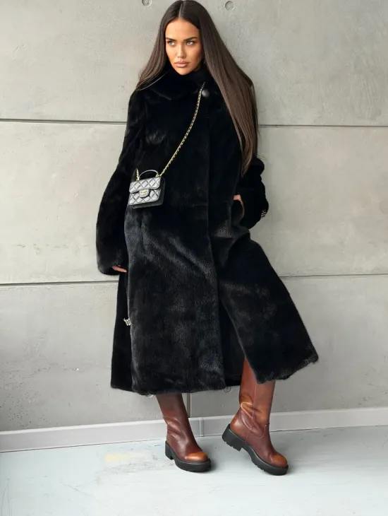 Шуба из норки Blackglama с капюшоном