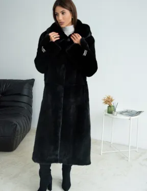 Шуба из норки Blackglama с капюшоном