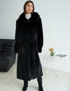 Шуба из норки Blackglama с капюшоном