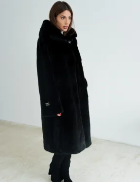 Норка BLACKGLAMA пластины с капюшоном