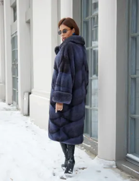 Крестовка кимоно шуба из меха скандинавской норки