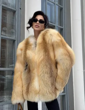 Шуба Premium из меха альпийской лисы - GOLDEN FOX