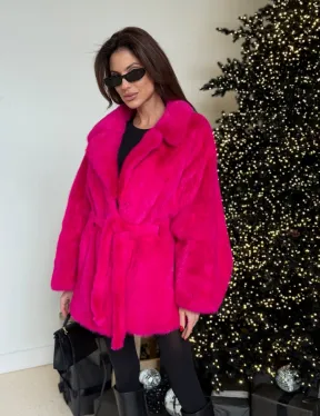 Норка роспуск английский воротник летучка - цвет фуксия