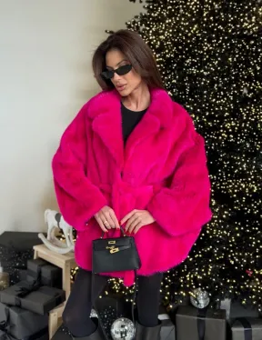 Норка роспуск английский воротник летучка - цвет фуксия