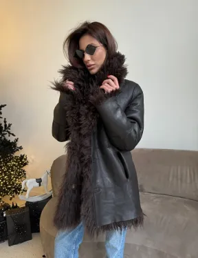 Шуба - дубленка из натуральной овчины (двусторонняя)