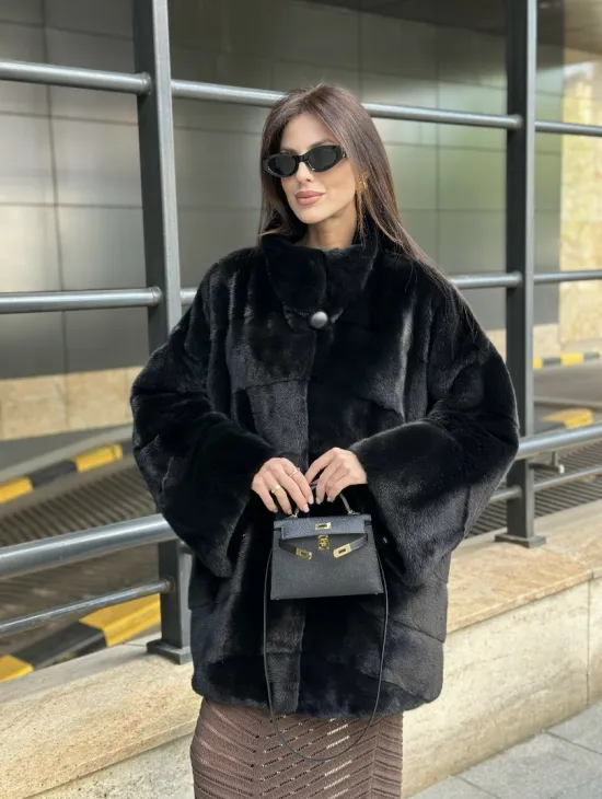 Норка BLACKGLAMA стойка воротник паркет